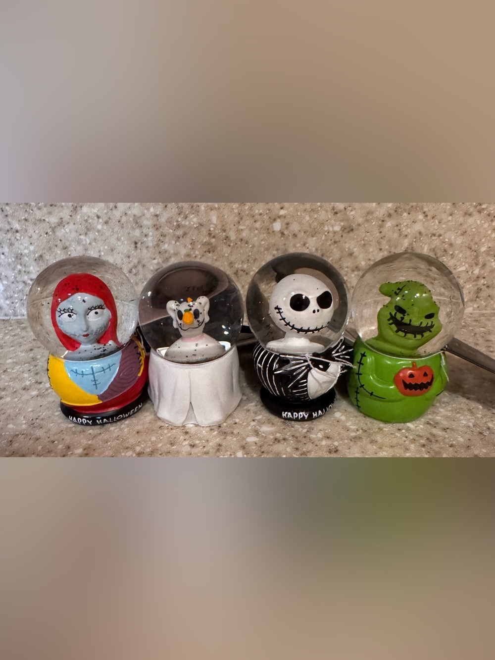 Set of 4 Disney Nightmare Before Christmas Halloween Snow Globes